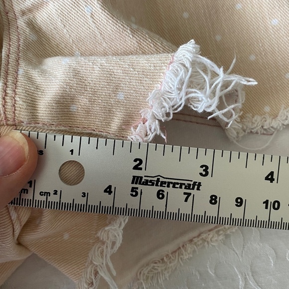 QSD Women's Light Peach Polka Dot Denim Cutoff Shorts Size 5/27 - Picture 11 of 12